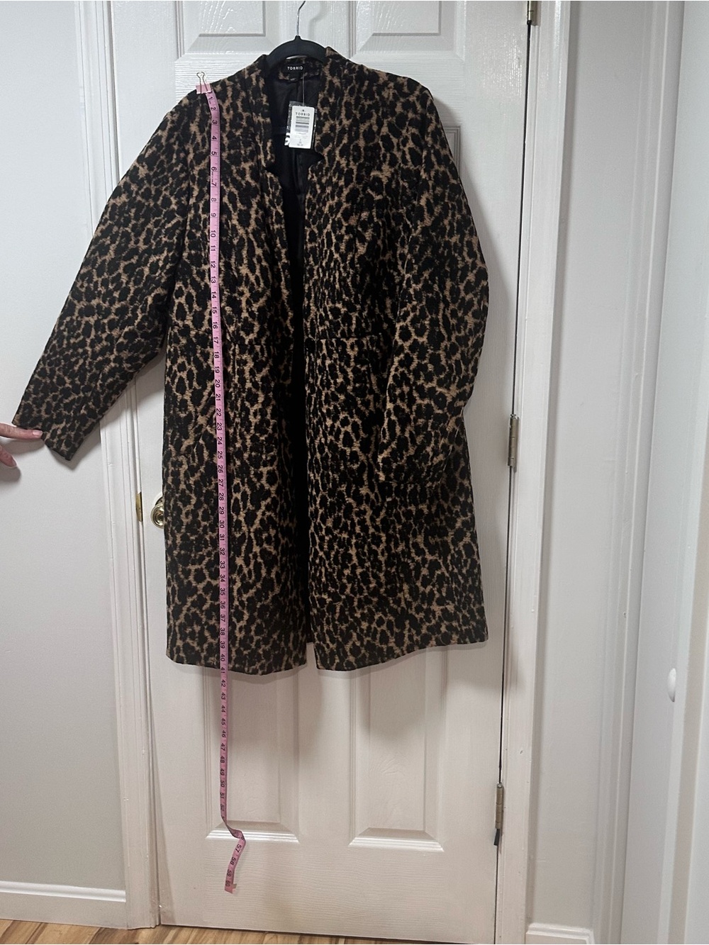 torrid Leopard-Print Teddy Pea Coat - Brown & Black